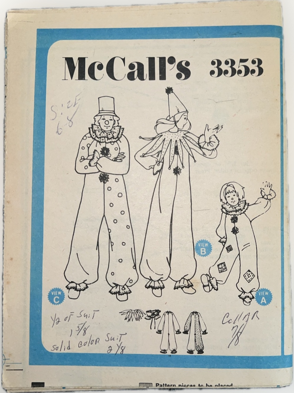 🍄Vintage New McCall’s 3353 Uncut Pattern Costumes Sew Size 6 - 8 Boys Girls